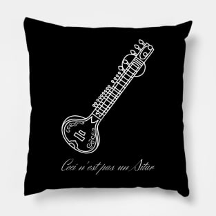 ceci nest pas un sitar (white edition) Pillow