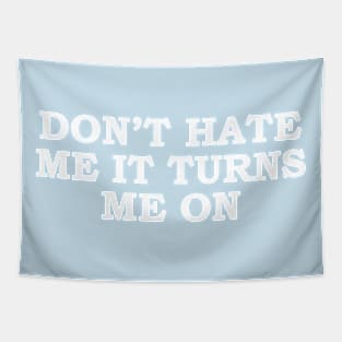 Sarcastic Saying Don't Hate Me It Turns Me On Funny Tapestry