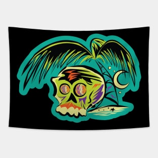 Skull Isle Full Color Tapestry