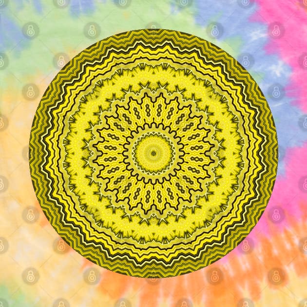 Round Yellow Solar Plexus Chakra Mandala by KaSaPo