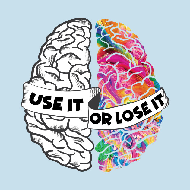 Disover Use It Or Lose It - Analytic Creative Brain Left Right - Funny Brain - T-Shirt