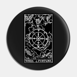 X. Wheel of Fortune Tarot Card |Obsidian and Pearl Pin