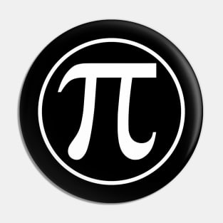 Pi Logo - Pi Symbol in a Circle - White Text Pin