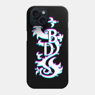 black dragon glitch logo Phone Case