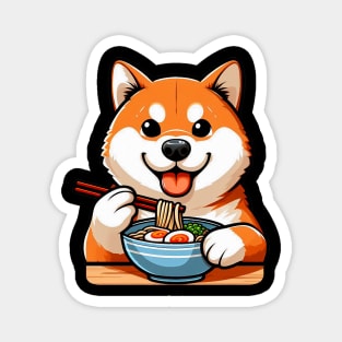 Shiba Inu Loves Ramen Magnet