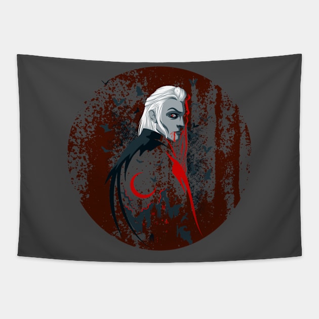 Vampire's Castle Graphic Tapestry by CTJFDesigns