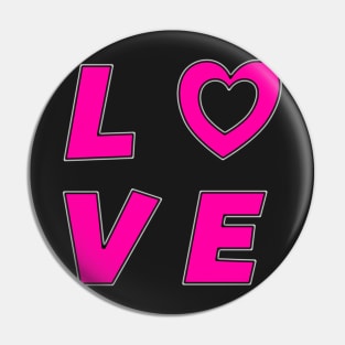 Pink Love Valentines Heart T-Shirt Pin