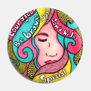 Feminist Trippy Face Pin