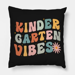 Retro Teacher Shirts Back to School Teacher Shirt Kinder Garten Vibes Shirt for Teachers Back to School Shirt Teacher Gifts First Grade Vibes Pillow