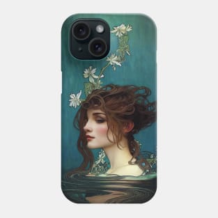 The Naiad - Vintage, Mucha, Gilded Age Phone Case