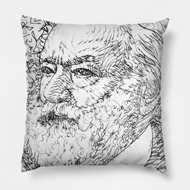 VICTOR HUGO pencil portrait .1 Pillow by lautir