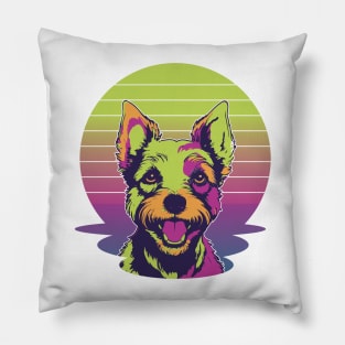 Enthusiastic dog Aesthetic terrier matching couple family cute Pillow