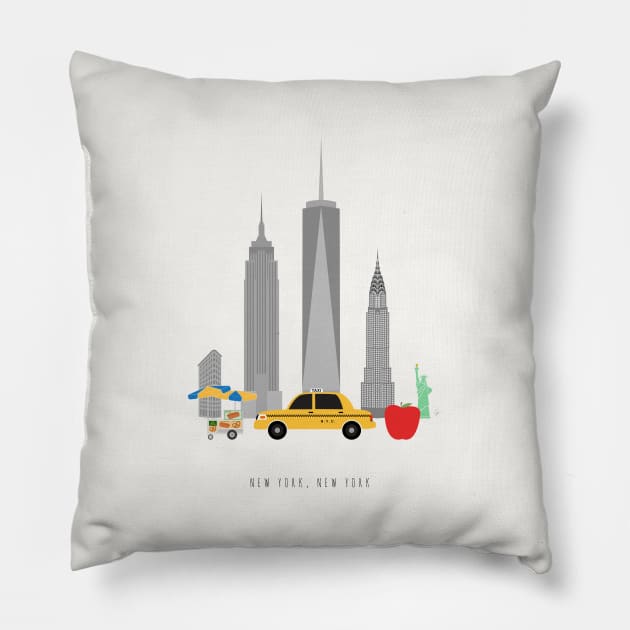 New York City, NYC Skyline Pillow by lymancreativeco