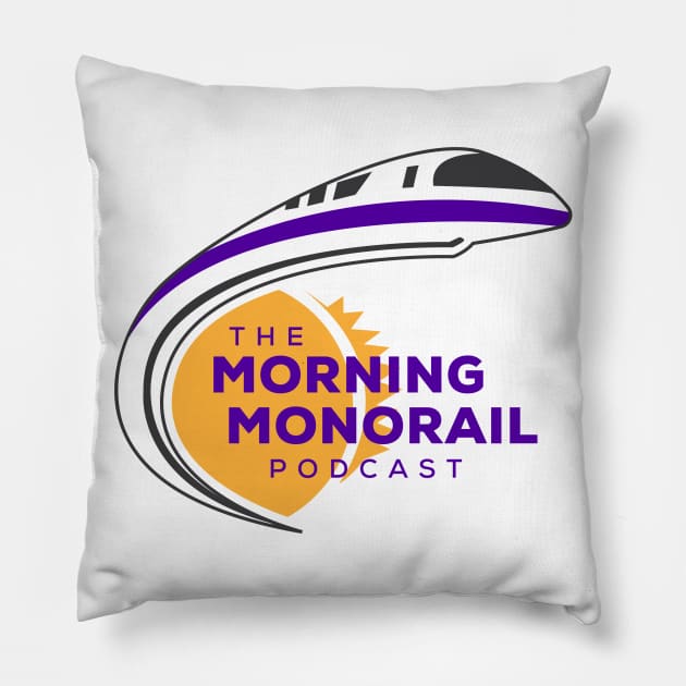 Morning Monorail Dark Logo w/ Overlapping Text Pillow by MorningMonorail