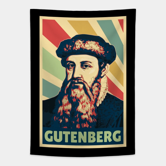 Johannes Gutenberg Vintage Colors Tapestry by Nerd_art