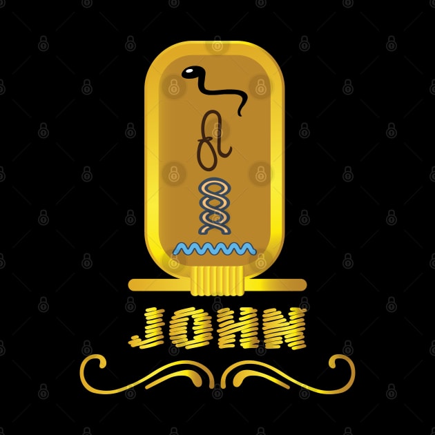 JOHN-American names in hieroglyphic letters-JOHN, name in a Pharaonic Khartouch-Hieroglyphic pharaonic names by egygraphics