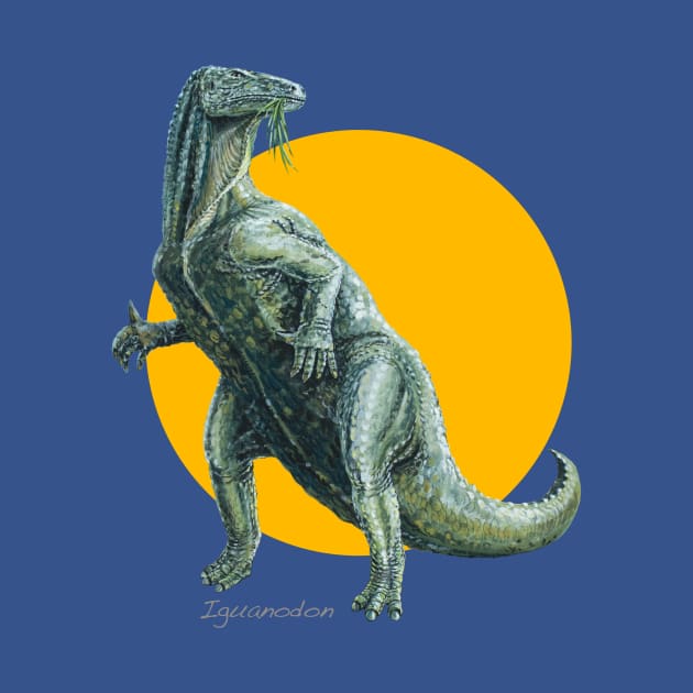 Iguanodon Cut Out (with Orange Disc) by davidroland