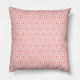 Abstract red and white snowflakes Pillow