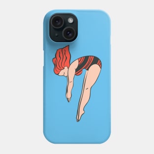 High Diving Girl in Retro Style Phone Case