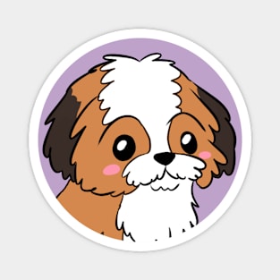 Cute cartoon shih tzu dog illustration Magnet