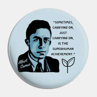 Albert Camus Portrait and Quote Pin