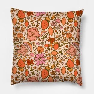 Colourful Summer Floral Fruit Pattern Pillow