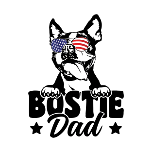 Bostie Dad Patriotic Boston Terrier Dog Lover 4th Of July T-Shirt