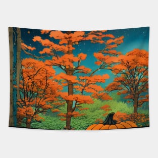 Halloween Pumpkin Fall in Japan Seasonal Feelings Tapestry