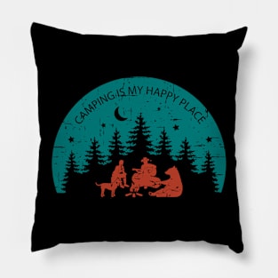 Camping my happy place Pillow