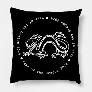 Year of the Dragon 2024 in White Pillow