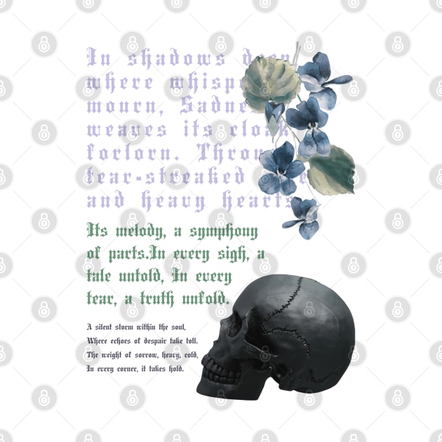 Skull floral gothic lyrics romantic by Heeax