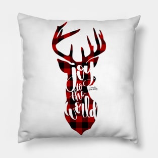 Joy to the World Reindeer Pillow