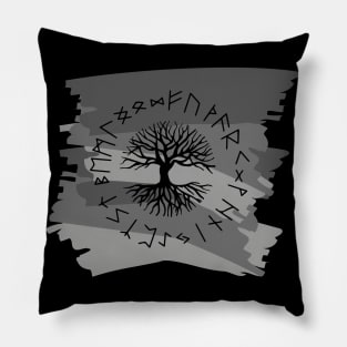 Vikings Norse Mythology Yggdrasil and Runes Asatru Viking Gift Pillow