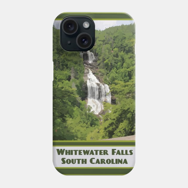 Vintage Travel Whitewater Falls Phone Case by candhdesigns