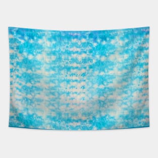 Abstract Cyan Tie-Dye Tapestry