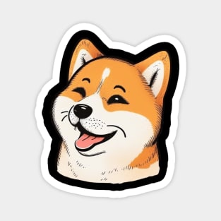 Cute Shiba Inu Dog Smiling Magnet
