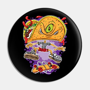 Taco Skateboarder Pin