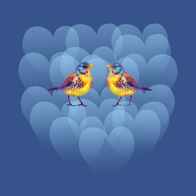 Two birds on the cloud by Evgeniya