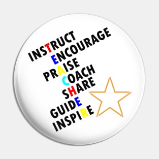 Teacher Inspirational Gifts: Saying, Instruct, Encourage, Praise, Coach, Share, Guide, Inspire Pin