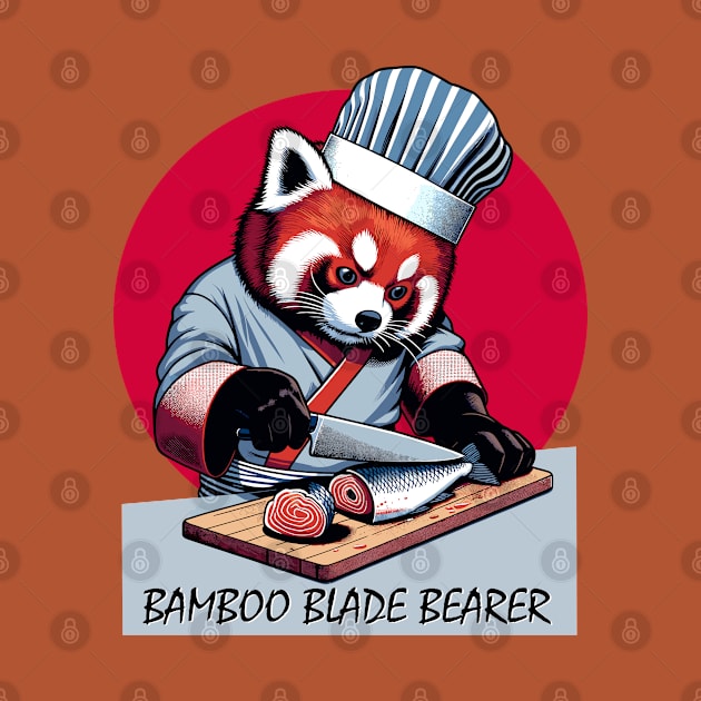 Sushi Master Red panda - Retro Japanese Chef Cartoon by TimeWarpWildlife