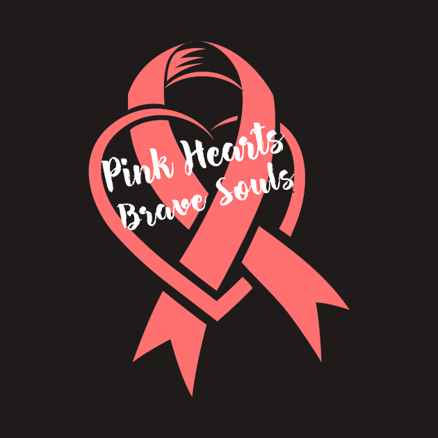 Pink Hearts Brave Souls-Breast Cancer Awareness by Rhythmic Designs