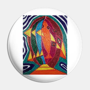 AB Dali fish - original work on soft wood Pin