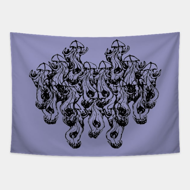 Dog Skull Chaos Tapestry by Haack Art