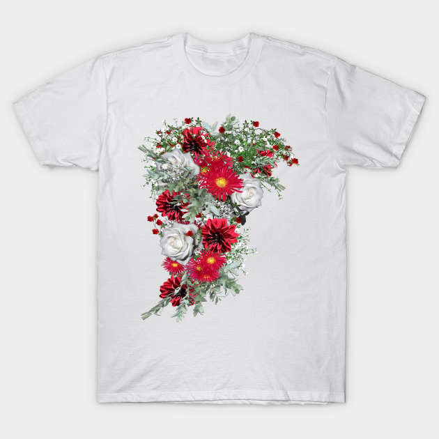 Burgundy White Roses Wedding Bouquet Flower Bouquet T Shirt Teepublic De