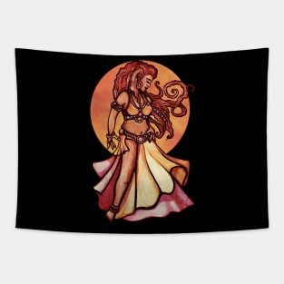 Autumn Moon Belly Dancer Goddess Tapestry