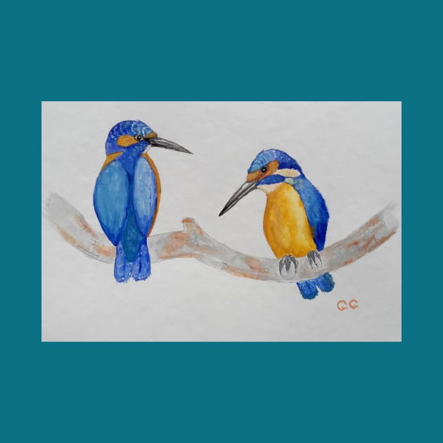 Blue Kingfishers - birds - bird art by GarryGreenwood