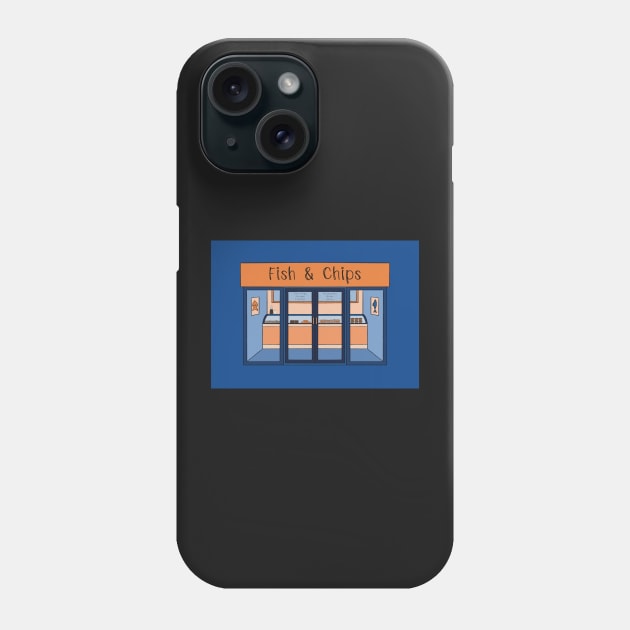 Fish & Chip Shop Illustration Phone Case by Slepowronski