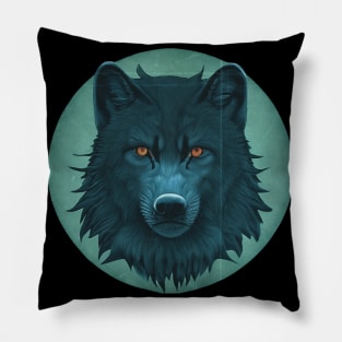 Black Wolf Pillow