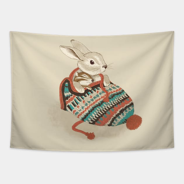 Cozy Chipmunk Tapestry by LauraGraves