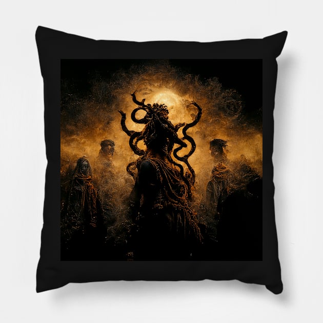 Algol - The Dark Goddess, the Powerful Woman (Variation) Pillow by Saraahdesign